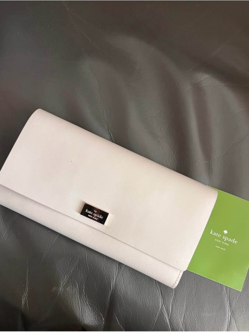 NEW kate spade Pale Pink Leather Fold-Over Clutch/ WALLET